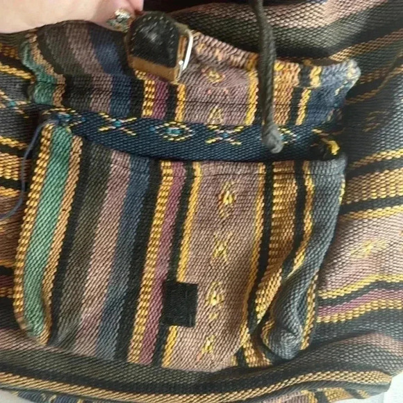 Hippie Aztec Peruvian‎ VINTAGE Backpack -Excellent condition adjustable straps main image 10